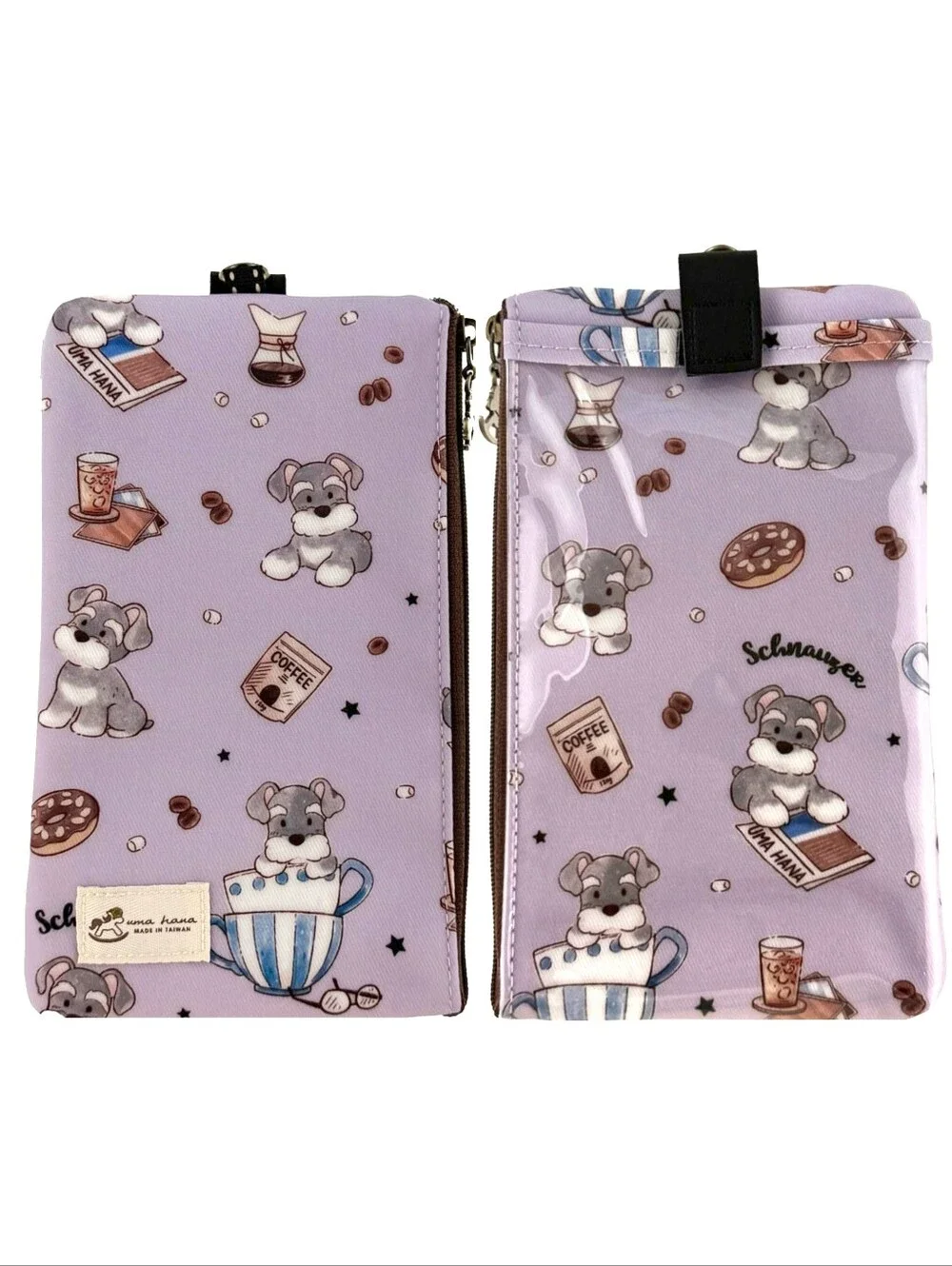 Waterproof Schnauzer Phone Case Pouch W/ Neck Strap